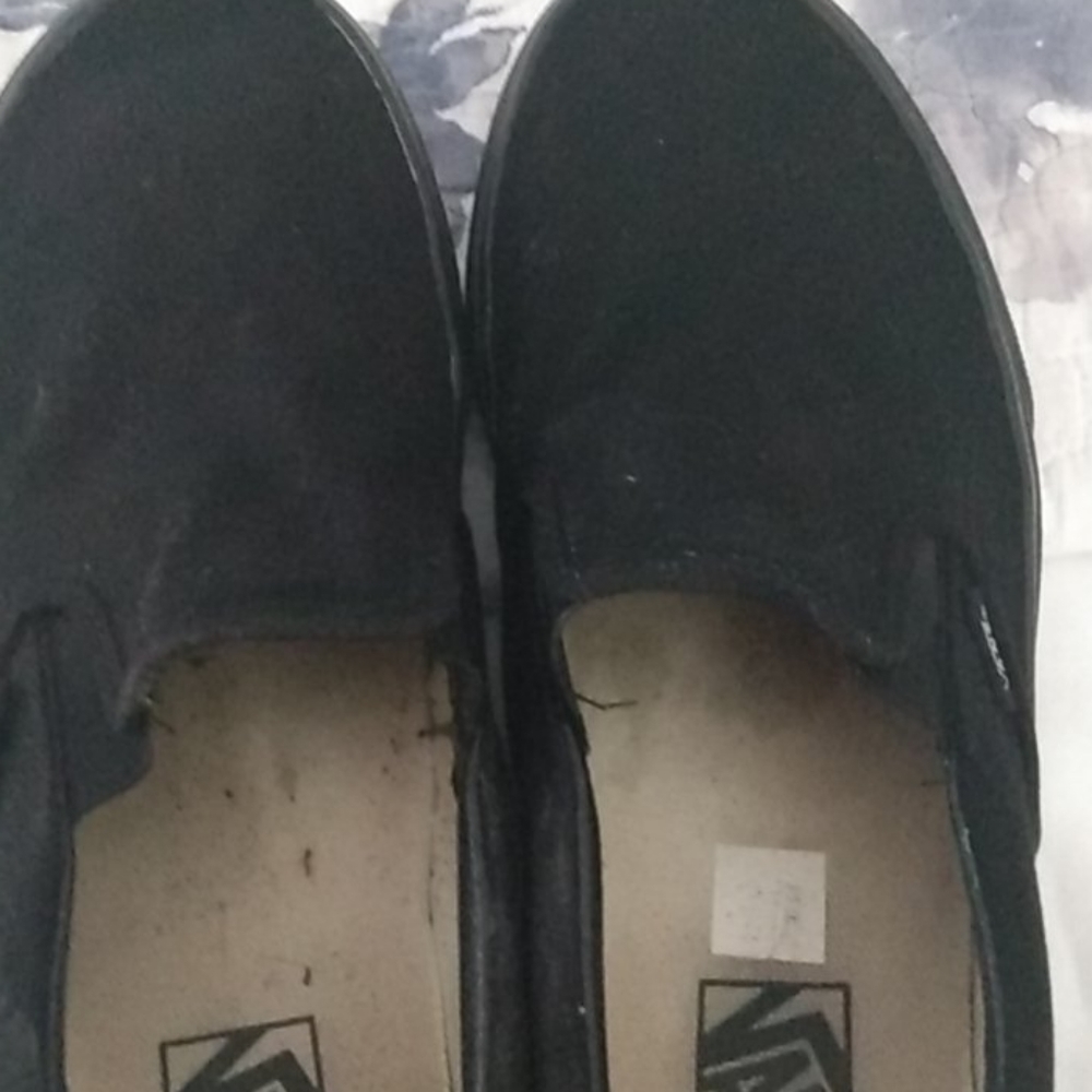 Solid black Vans slip on shoes women's size 10